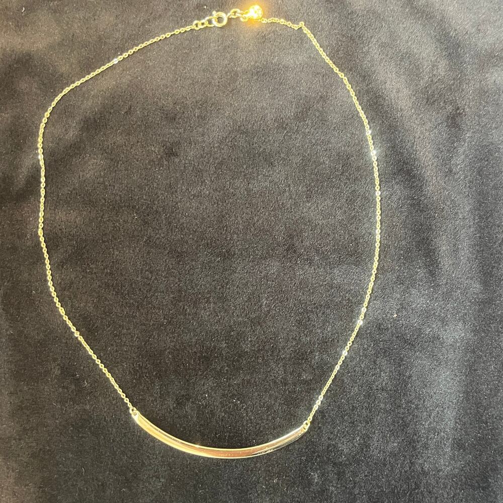 Ann Taylor Loft 16" Elliptical Gold Bar Necklace
